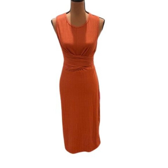 Lush Twist Front Sleeveless Ribbed Midi Dress in Rust – NWOT – Size XL - Picture 1 of 10